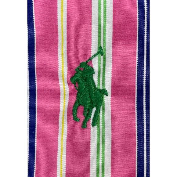 Ralph Lauren Classic Fit Bold Striped Button Down Shirt Pink Multi Medium - Picture 5 of 13